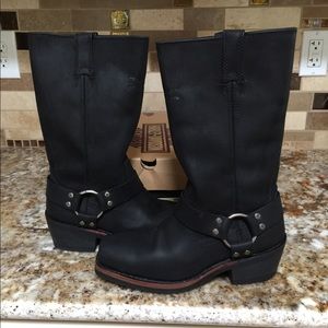 Harley Davidson Black Leather Motorcycle Boots 7